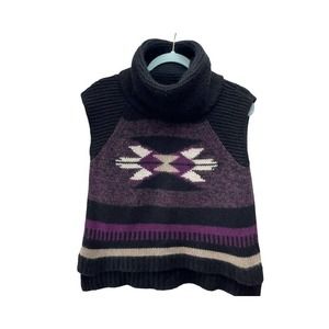 Autumn Sweater Womens Small Aztec Intarsia Turtleneck Cashmere Southwest.